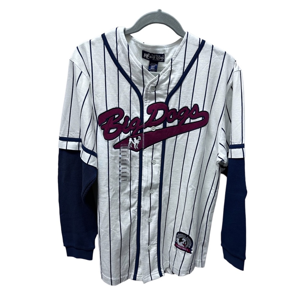 🆕 Vintage Big Dogs 2Fer Baseball Jersey Shirt Size S NWT